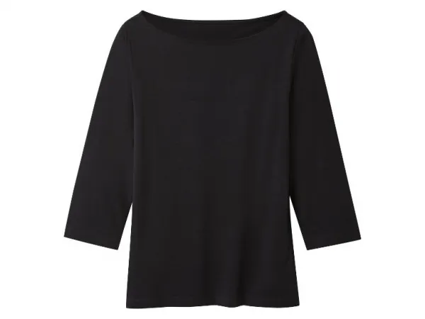 esmara® Tričko s 3/4 rukávom, 2 kusy (čierna/biela, M (40/42))