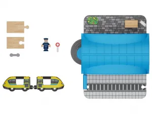 lupilu® Príslušenstvo k drevenej železničnej súprave (vlaková stanica)