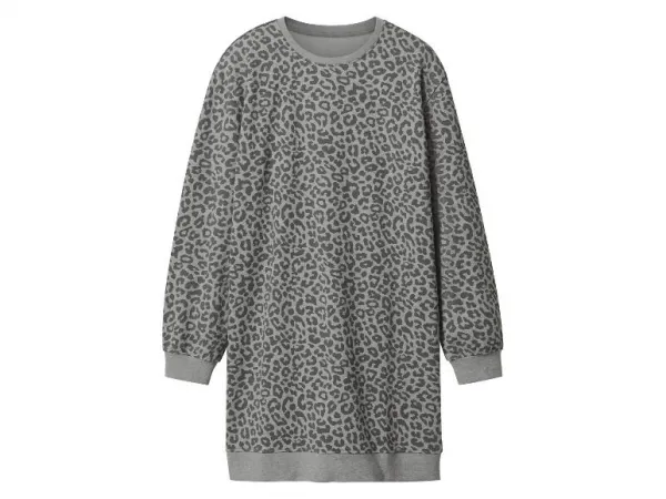 esmara® Dámske mikinové šaty (leopardí vzor/sivá, M (40/42))