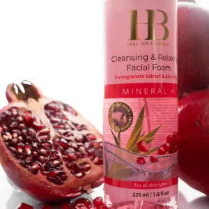 HB Dead Sea Minerals H&B Dead Sea Minerals - Čistiaca a relaxačná pena na tvár s granátovým jablkom a aloe vera 225 ml