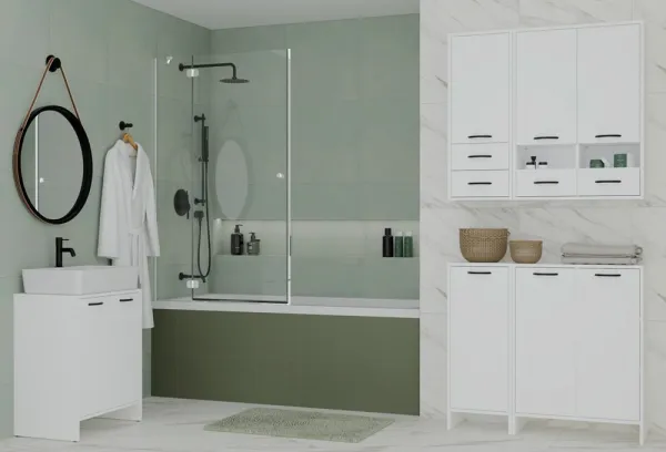 TP Living Spodná kúpeľňová skrinka s košom na bielizeň Nina 66 cm biela