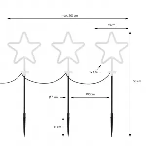 Mondex Sada 3 ks LED vánočních dekorací Lester teplá bílá