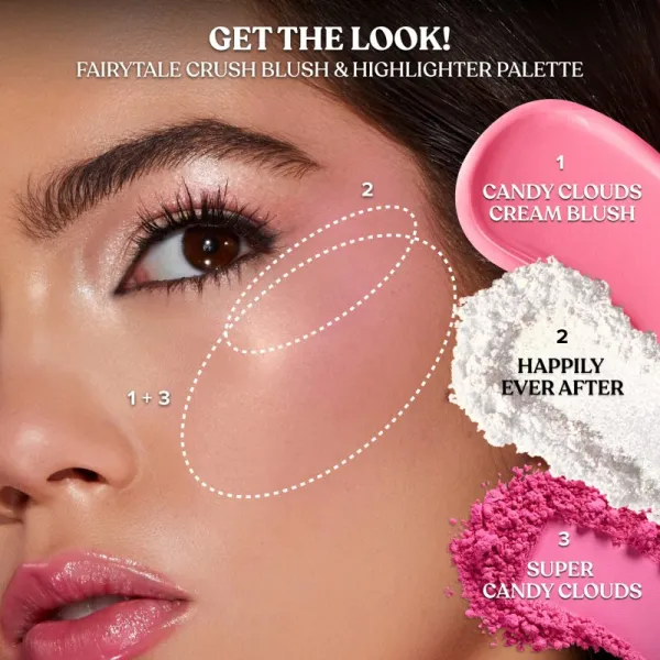 Too Faced Holiday Fairytale Crush Blush & Highlighter Set kontúrovacia paletka tváreniek s rozjasňovačom 10 g