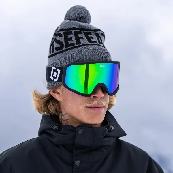 HORSEFEATHERS Okuliare na snowboard Huck - black/mirror green GREEN