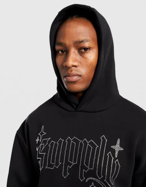 Supply&demand Mikina S Kapucňou Shard Hd Blk-Blk