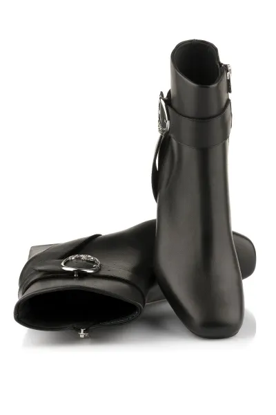 Členková Obuv Karl Lagerfeld Beata Ring Buckle Boot Black Lthr