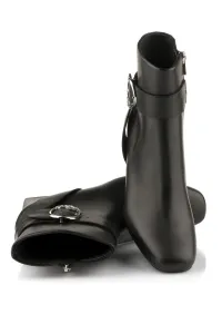 Členková Obuv Karl Lagerfeld Beata Ring Buckle Boot Black Lthr