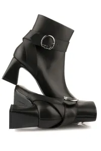 Členková Obuv Karl Lagerfeld Beata Ring Buckle Boot Black Lthr