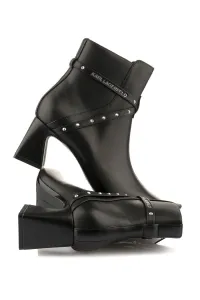 Členková Obuv Karl Lagerfeld Beata Studs Ankle Boot Black Lthr