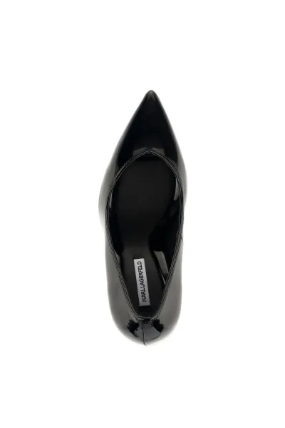 Lodičky Karl Lagerfeld Premiere 90 Gloss Pump Black Patent Lthr