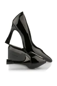 Lodičky Karl Lagerfeld Premiere 90 Gloss Pump Black Patent Lthr