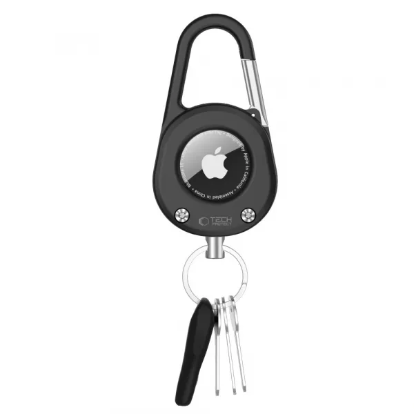 Tech-Protect Slidelock Carabiner puzdro na Apple AirTag 1 / 2, čierne
