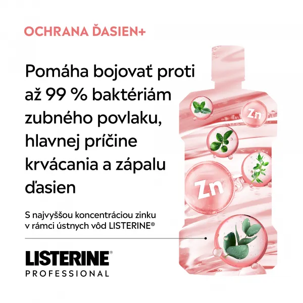 Listerine Professional Gum Protection+ ústna voda na ochranu zubov a ďasien 500 ml
