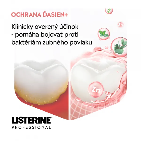 Listerine Professional Gum Protection+ ústna voda na ochranu zubov a ďasien 500 ml
