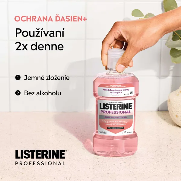 Listerine Professional Gum Protection+ ústna voda na ochranu zubov a ďasien 500 ml