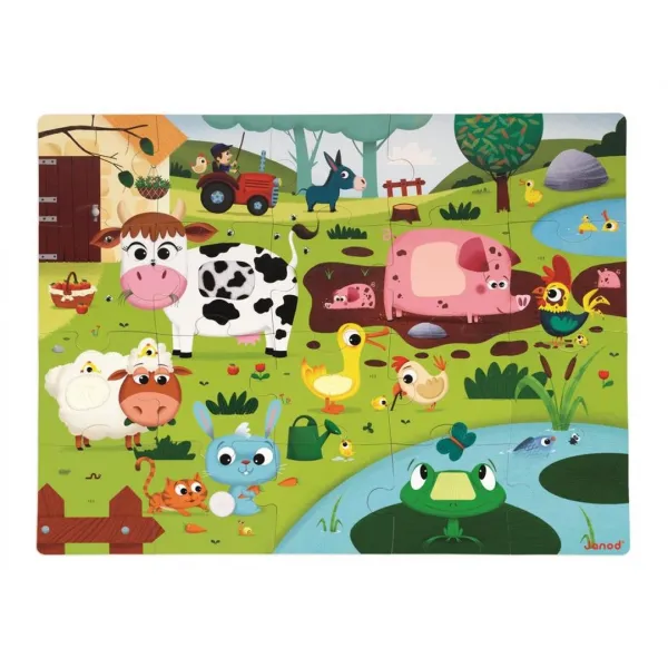 Puzzle hmatové - Zvieratká na farme - 20 ks