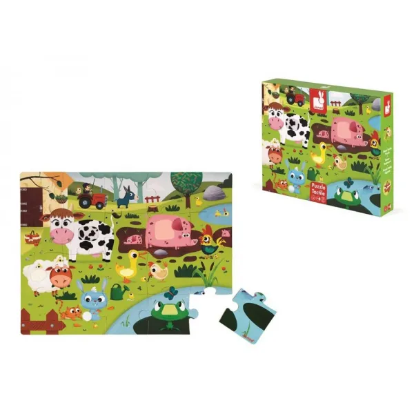 Puzzle hmatové - Zvieratká na farme - 20 ks