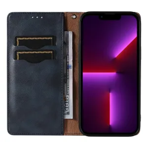 MG Magnet Strap knižkové kožené puzdro na iPhone 13 Pro Max, modré