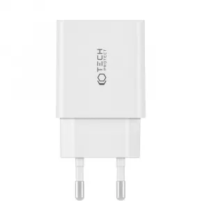 Tech-Protect 2-port sieťová nabíjačka USB / USB-C 30W QC, biela