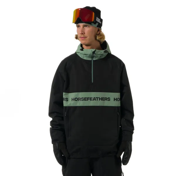 HORSEFEATHERS Bunda Gordie - black/iceberg green velikost M