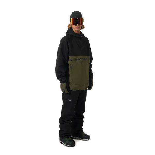 HORSEFEATHERS Bunda Gordie - black/olive night velikost S