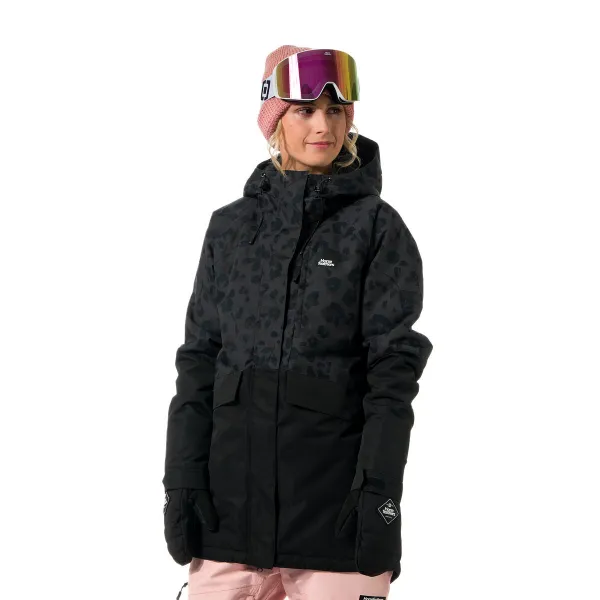 HORSEFEATHERS Bunda Ember - floral cheetah BLACK velikost M