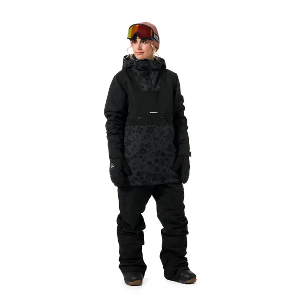 HORSEFEATHERS Bunda Fiora - floral cheetah BLACK velikost M