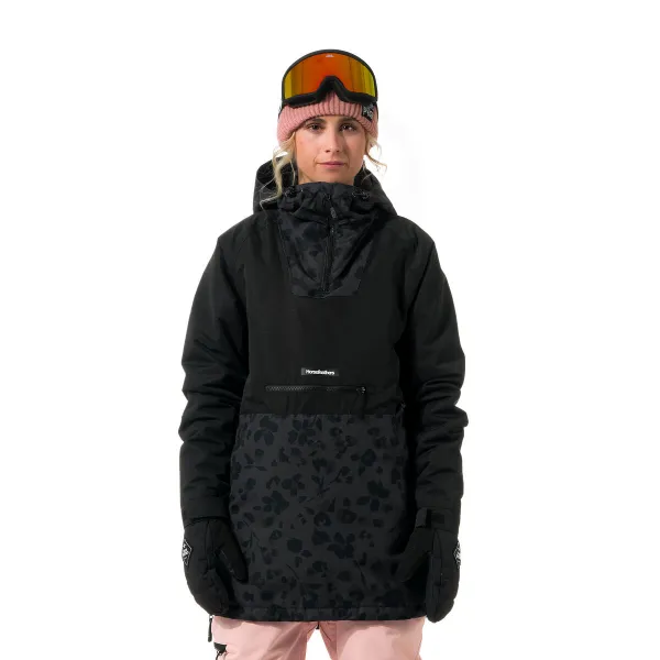 HORSEFEATHERS Bunda Fiora - floral cheetah BLACK velikost M