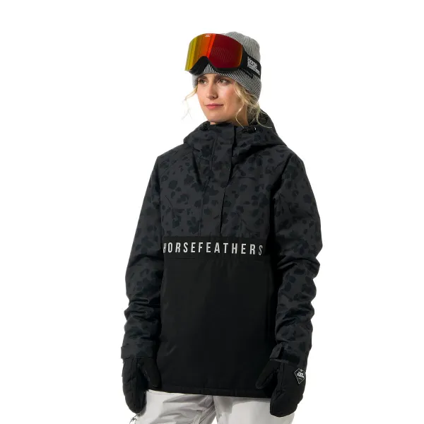 HORSEFEATHERS Bunda Tala - floral cheetah BLACK velikost M