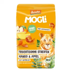 MOGLI Ovocné pásiky s psylliom mango a jablko BIO 25 g
