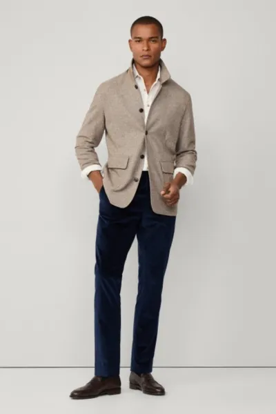 Nohavice Hackett London Stretch Cord Trs F Midnight Blue
