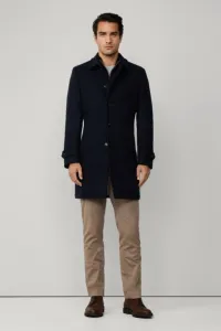Kabát Hackett London Double Face Coat Midnight Blue