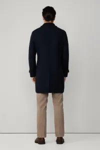 Kabát Hackett London Double Face Coat Midnight Blue