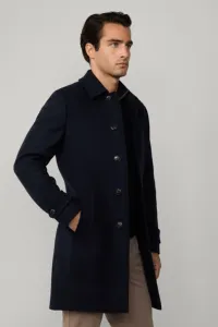 Kabát Hackett London Double Face Coat Midnight Blue