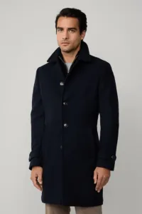Kabát Hackett London Double Face Coat Midnight Blue