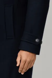 Kabát Hackett London Double Face Coat Midnight Blue