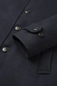 Kabát Hackett London Double Face Coat Midnight Blue