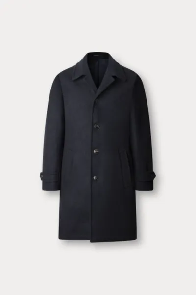 Kabát Hackett London Double Face Coat Midnight Blue