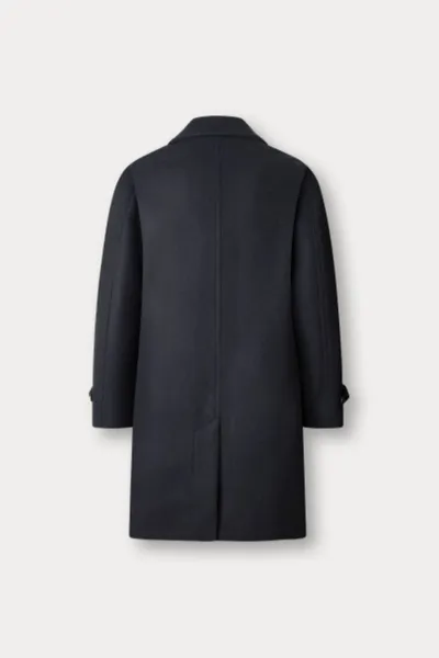 Kabát Hackett London Double Face Coat Midnight Blue