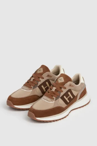 Tenisky Hackett London Otto Run Dark Stone Beige