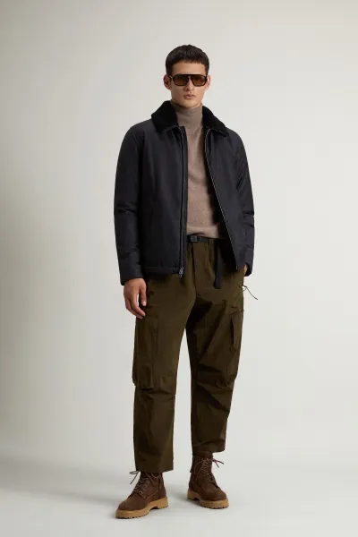 Bunda Woolrich Lp Wool Silk Stag Jacket Graphite Melange