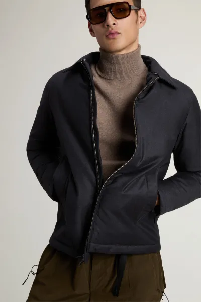 Bunda Woolrich Lp Wool Silk Stag Jacket Graphite Melange