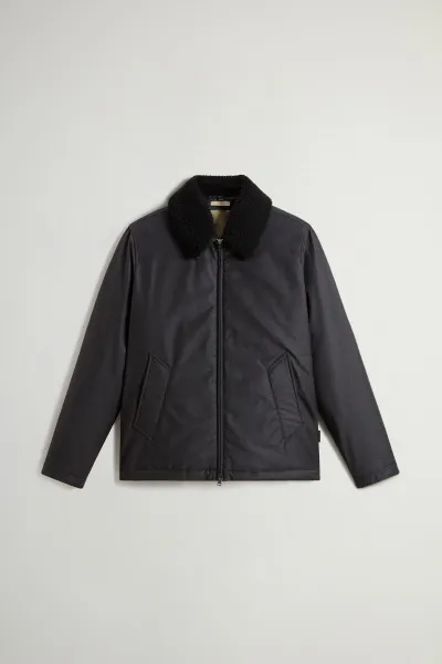 Bunda Woolrich Lp Wool Silk Stag Jacket Graphite Melange