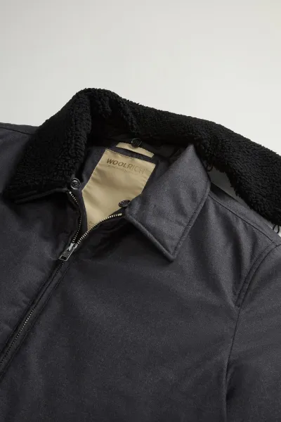 Bunda Woolrich Lp Wool Silk Stag Jacket Graphite Melange