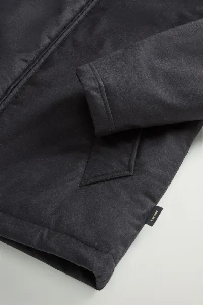 Bunda Woolrich Lp Wool Silk Stag Jacket Graphite Melange