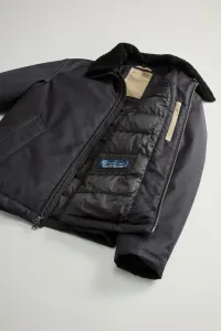 Bunda Woolrich Lp Wool Silk Stag Jacket Graphite Melange