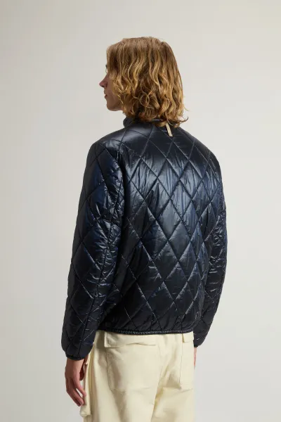 Bunda Woolrich Black Yarn Nylon Jacket Melton Blue