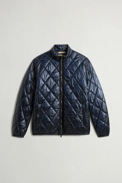Bunda Woolrich Black Yarn Nylon Jacket Melton Blue