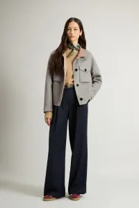 Bunda Woolrich Double Wool Jacket Light Grey Melange