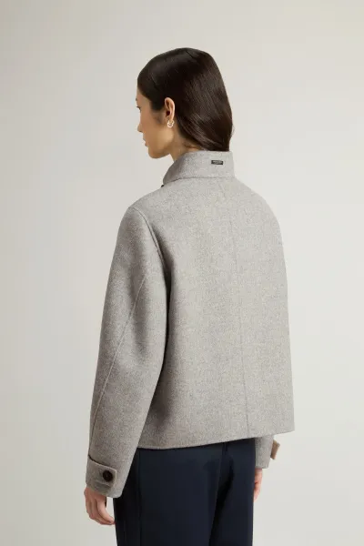Bunda Woolrich Double Wool Jacket Light Grey Melange